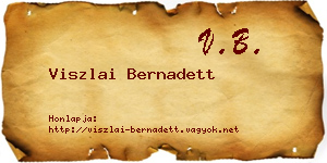 Viszlai Bernadett névjegykártya